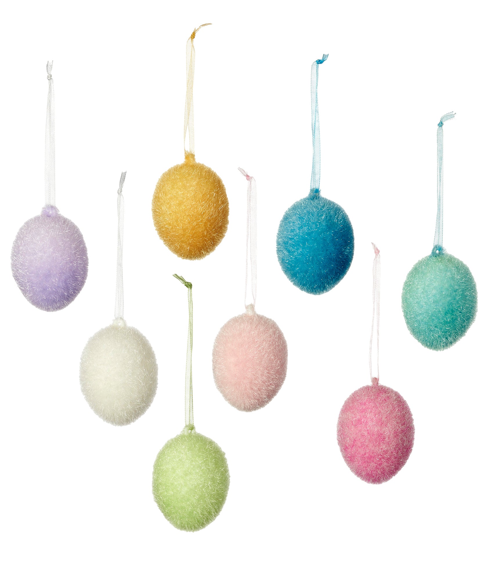 Flocked Easter Egg Ornaments